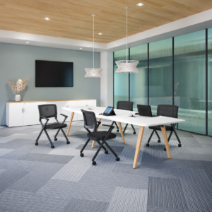 Boat Shape Conference Table with Wooden V Legs (Multiple Sizes Available)
