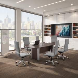 Racetrack Conference Table with Accent Base (Multiple Sizes Available)