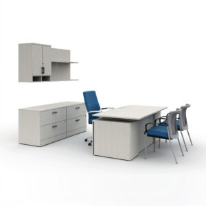 Zira Height Adjustable Desk and Credenza