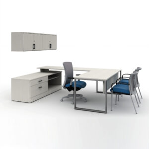 Zira U Shape Desk with Wall Mounted Hutch