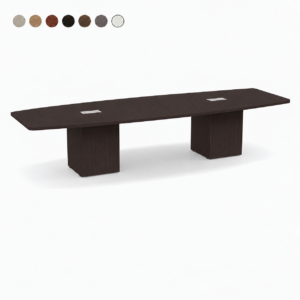 Boat Shape Conference Table with Cube Base 12'