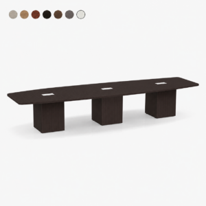 Boat Shape Conference Table with Cube Base 14'