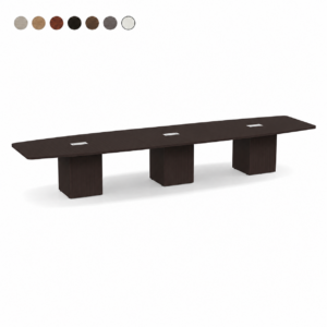 Boat Shape Conference Table with Cube Base 16'