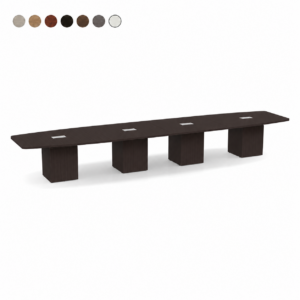 Boat Shape Conference Table with Cube Base 18'