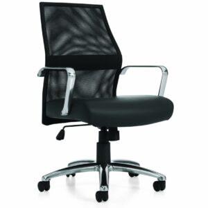 Mesh Back Chair with Polished Aluminum Frame