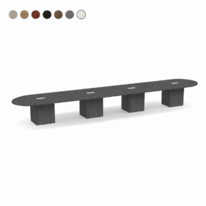 Racetrack Conference Table with Cube Base 24'