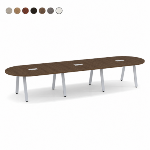 Racetrack Conference Table with Metal V Legs 14'