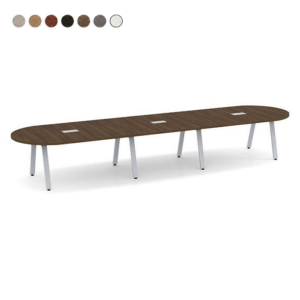 Racetrack Conference Table with Metal V Legs 16'