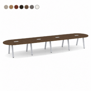 Racetrack Conference Table with Metal V Legs 18'