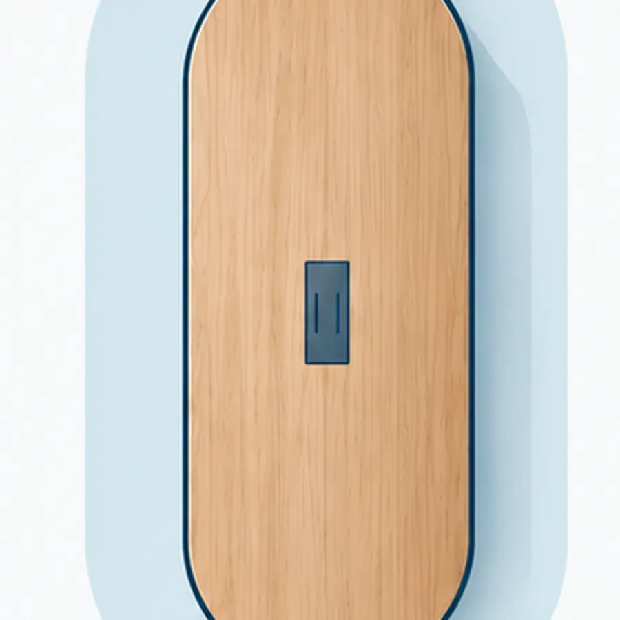 An illustration with a racetrack shaped conference table.